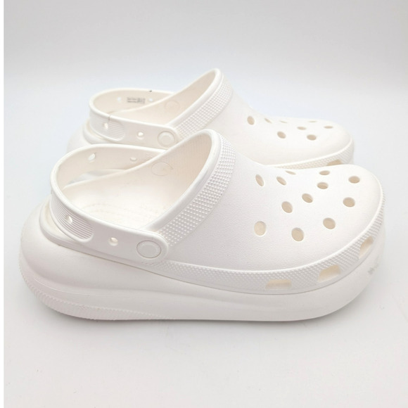 Crocs MEGA CRUSH CLOGS WHITE High Heel Platform Men's size US8 WOMEN'S US10 - Picture 3 of 14